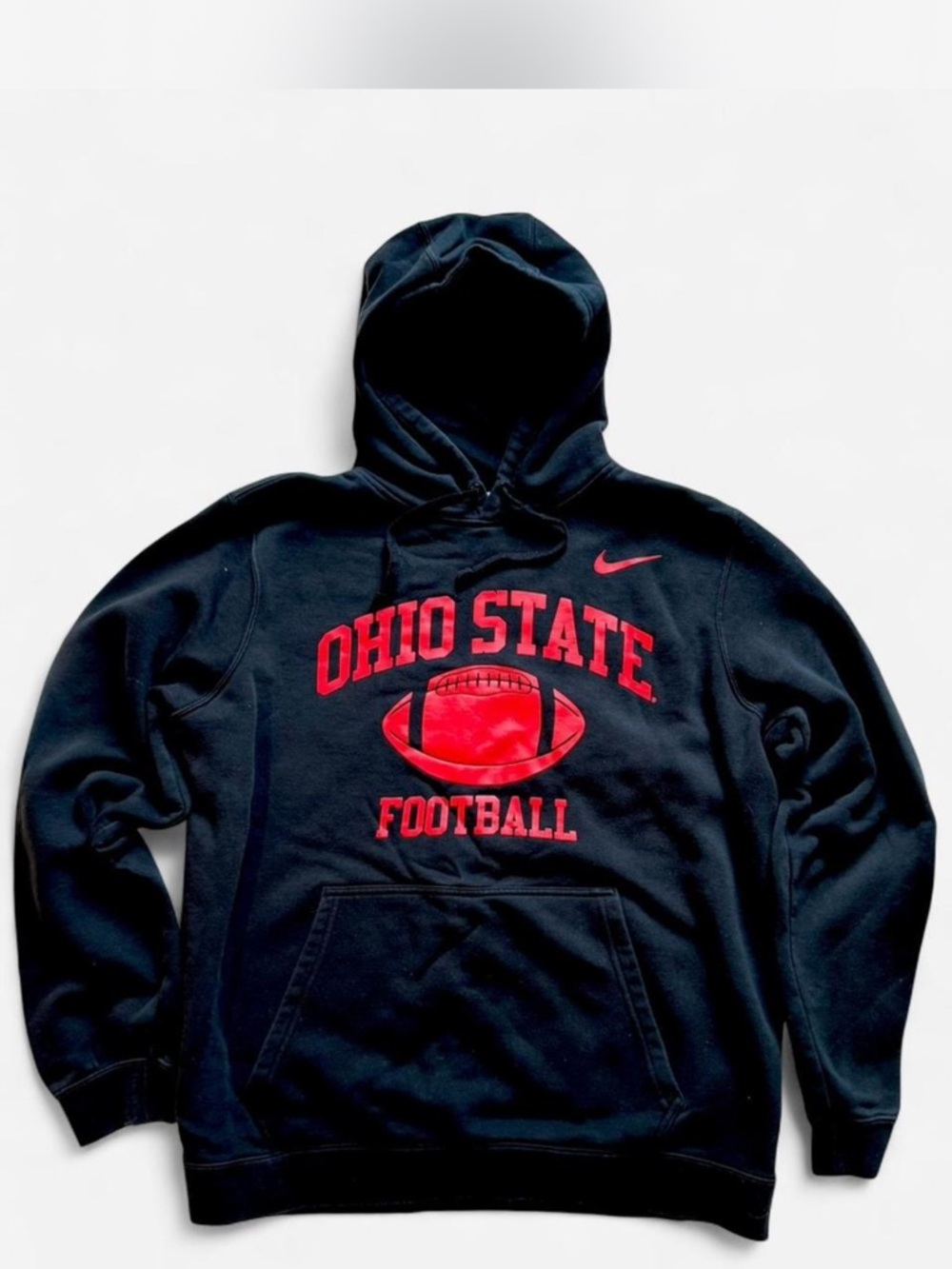Nike Black Hoodie with Red Ohio State Football Graphic